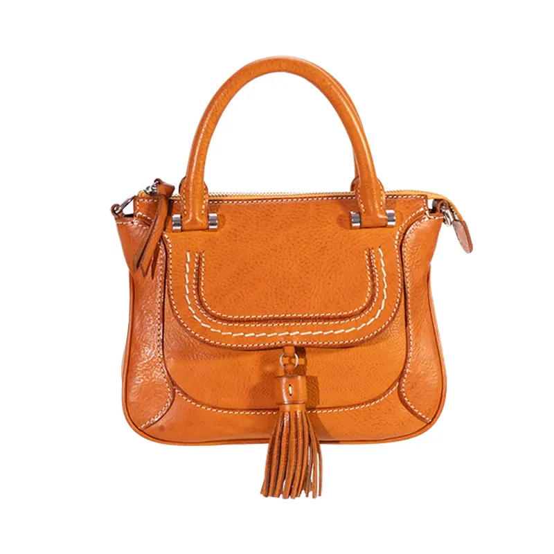 Vegetabilis-Tanned Leather Tassel Bag