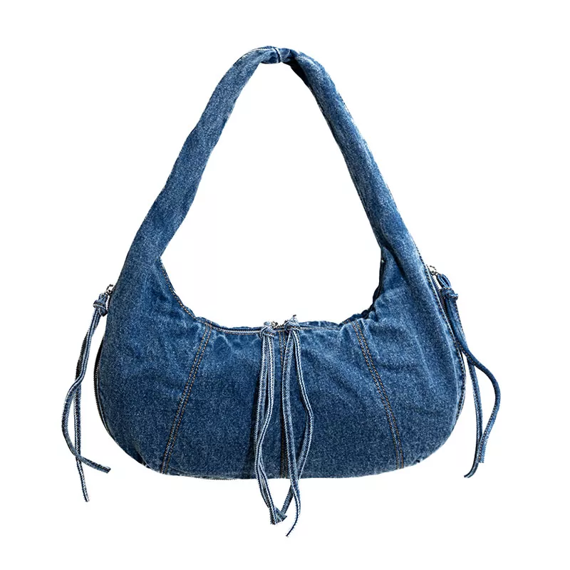 Kessinger denim Crescent humerum Bag